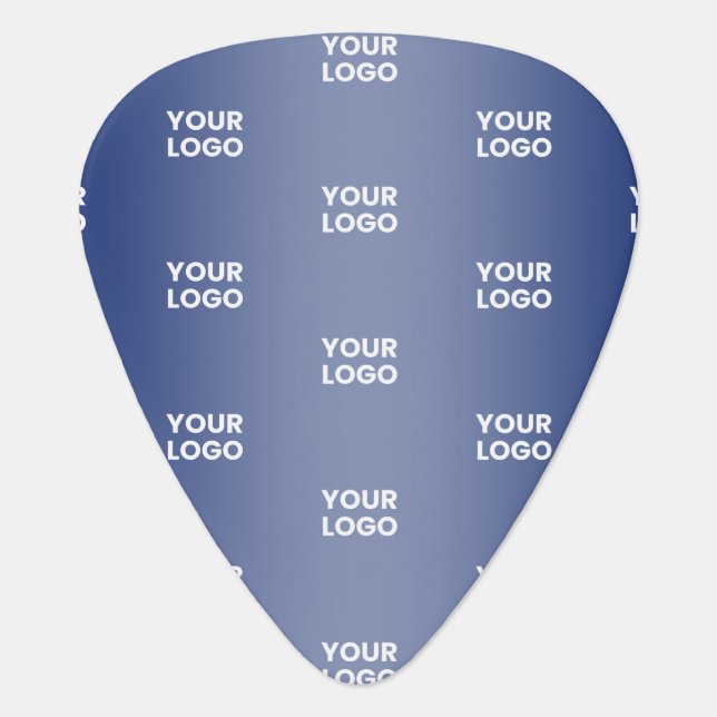Your Logo Simple Repeating Logo Navy Blue Gradient Guitar Pick (Front)