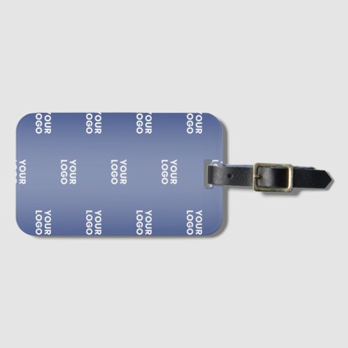 Your Logo Simple Repeating Logo Navy Blue Gradient Luggage Tag