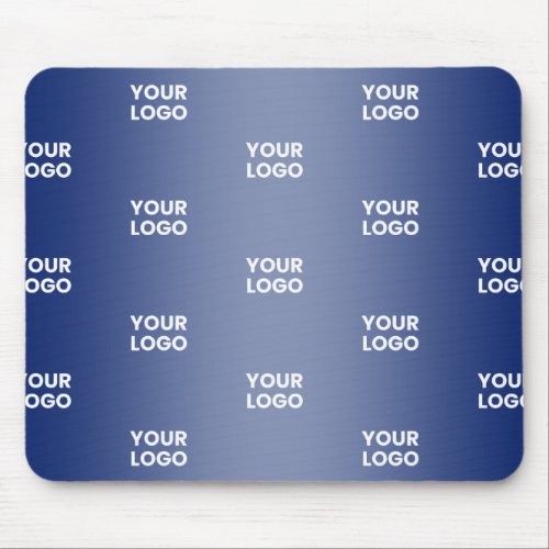 Your Logo Simple Repeating Logo Navy Blue Gradient Mouse Pad