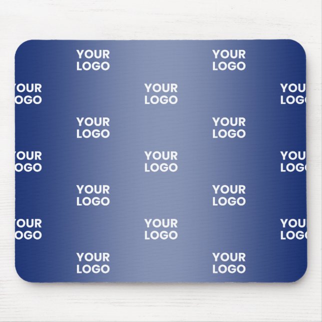 Your Logo Simple Repeating Logo Navy Blue Gradient Mouse Pad (Front)