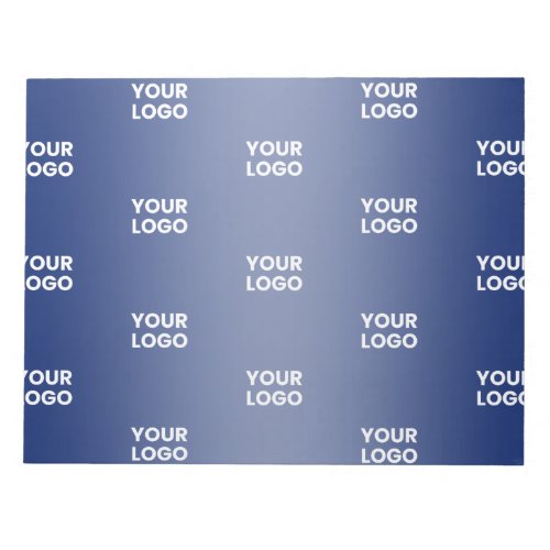 Your Logo Simple Repeating Logo Navy Blue Gradient Notepad