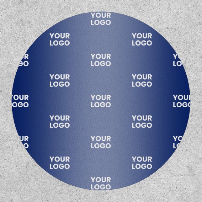 Your Logo Simple Repeating Logo Navy Blue Gradient Patch (Front)
