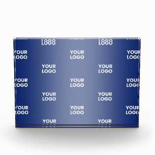 Your Logo Simple Repeating Logo Navy Blue Gradient Photo Block