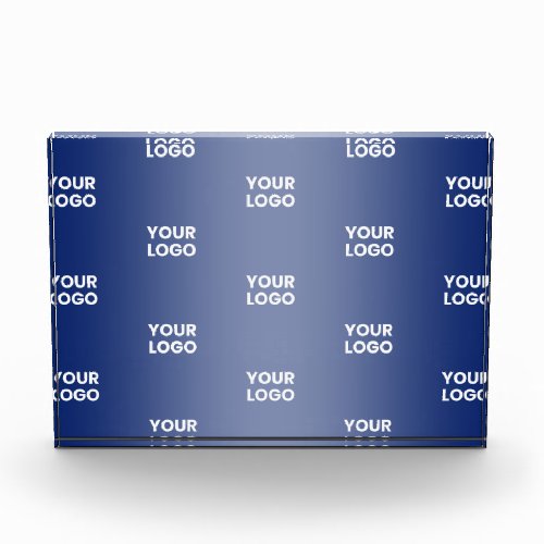 Your Logo Simple Repeating Logo Navy Blue Gradient Photo Block