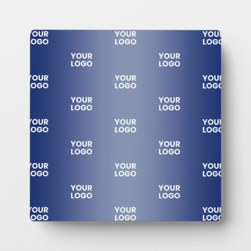 Your Logo Simple Repeating Logo Navy Blue Gradient Plaque