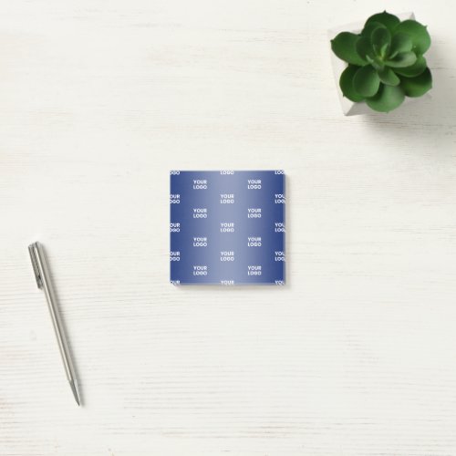 Your Logo Simple Repeating Logo Navy Blue Gradient Post_it Notes