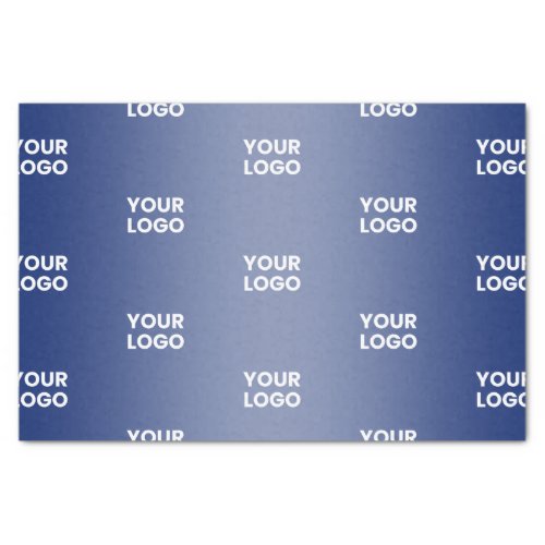 Your Logo Simple Repeating Logo Navy Blue Gradient Tissue Paper