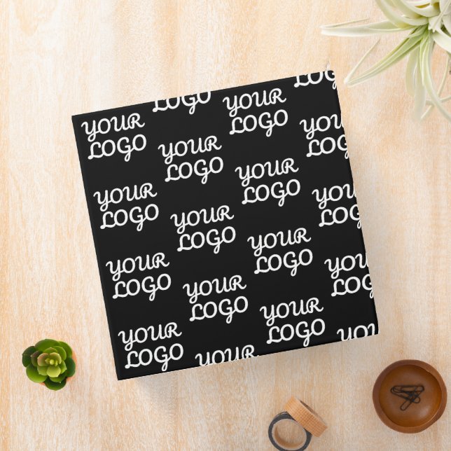 Your Logo | Simple Repeating Logo Pattern  3 Ring Binder (In Situ)
