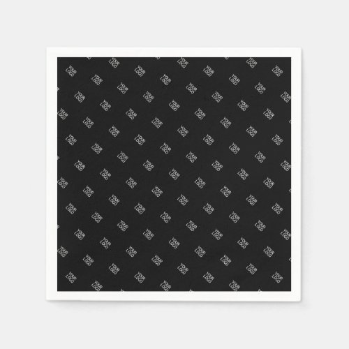 Your Logo Simple Repeating Logo Pattern  Black Napkins