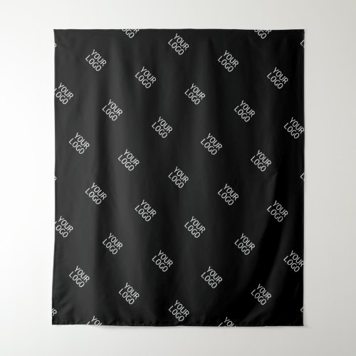 Your Logo Simple Repeating Logo Pattern  Black Tapestry