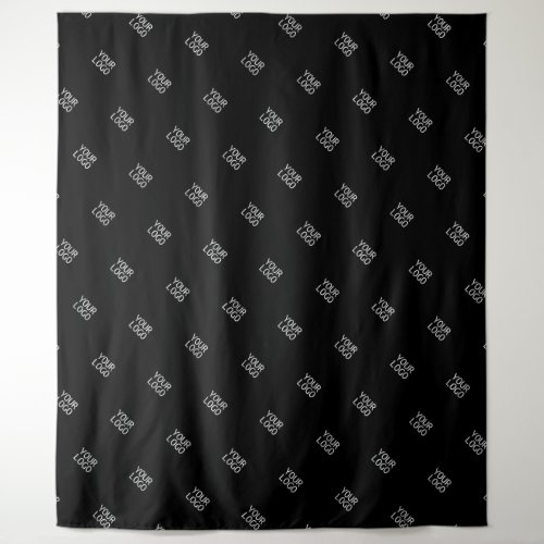 Your Logo Simple Repeating Logo Pattern  Black Tapestry