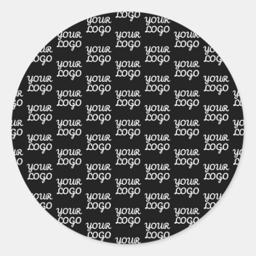 Your Logo  Simple Repeating Logo Pattern  Classic Round Sticker