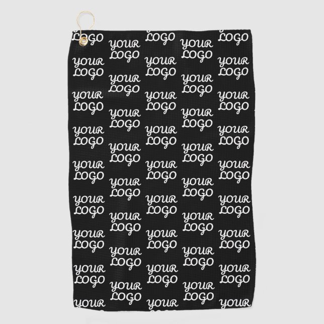 Your Logo | Simple Repeating Logo Pattern  Golf Towel (Front)