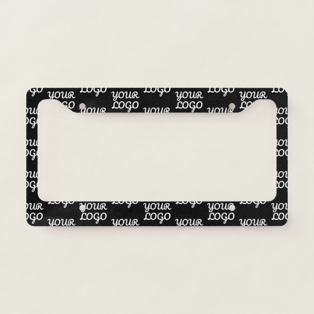 Your Logo | Simple Repeating Logo Pattern  License Plate Frame (Front)