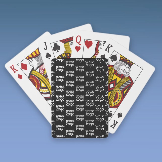 Your Logo | Simple Repeating Logo Pattern  Poker Cards (Creator Uploaded)