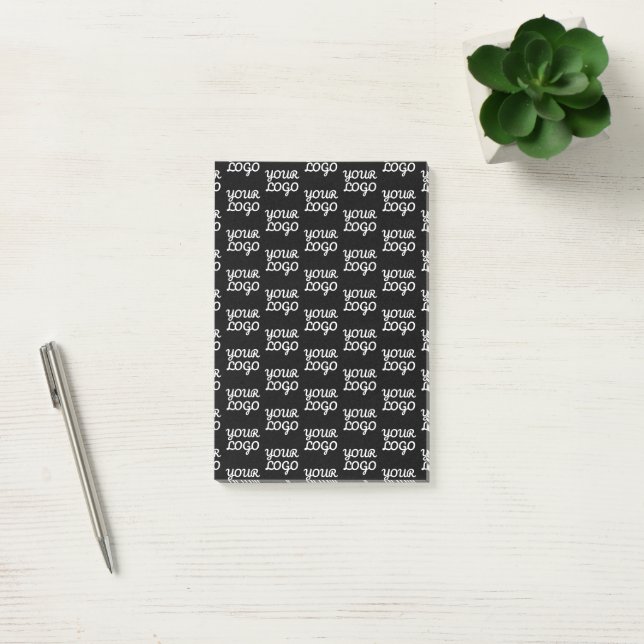Your Logo | Simple Repeating Logo Pattern  Post-it Notes (Office)