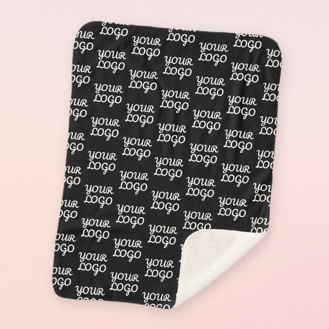 Your Logo | Simple Repeating Logo Pattern  Sherpa Blanket (Creator Uploaded)