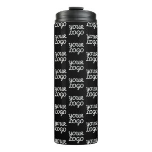 Your Logo Simple Repeating Logo Pattern Thermal Tumbler
