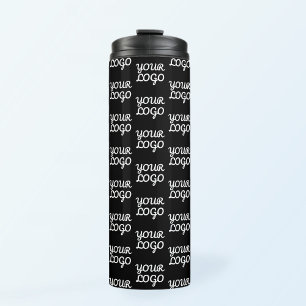 Your Logo Simple Repeating Logo Pattern Thermal Tumbler