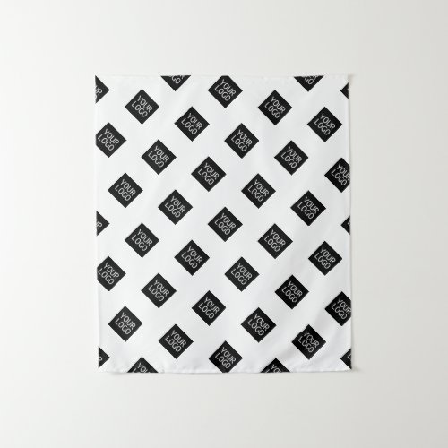 Your Logo Simple Repeating Logo Pattern  White Tapestry
