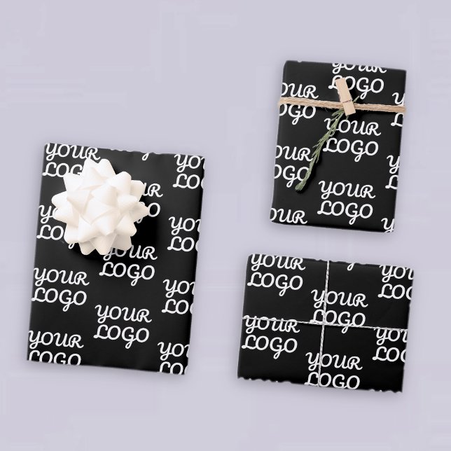 Your Logo | Simple Repeating Logo Pattern  Wrapping Paper Sheets (Creator Uploaded)