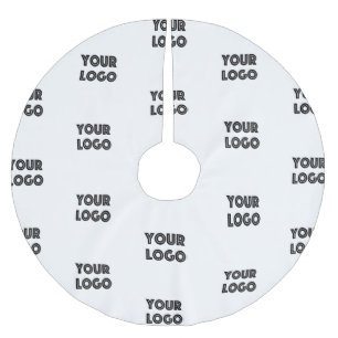 Your Logo Simple Repeating Logo Replacement Brushed Polyester Tree Skirt