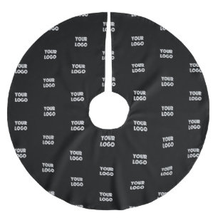 Your Logo Simple Repeating Logo Replacement Brushed Polyester Tree Skirt