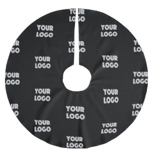 Your Logo Simple Repeating Logo Replacement Brushed Polyester Tree Skirt