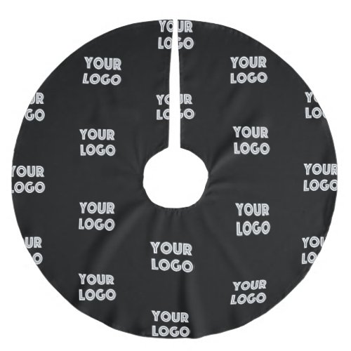 Your Logo  Simple Repeating Logo Replacement Brushed Polyester Tree Skirt