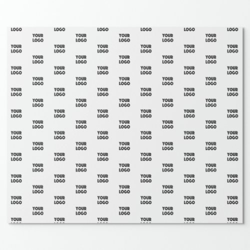 Your Logo  Simple Repeating Logo Replacement Wrap Wrapping Paper