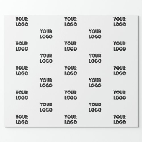 Your Logo  Simple Repeating Logo Replacement Wrap Wrapping Paper