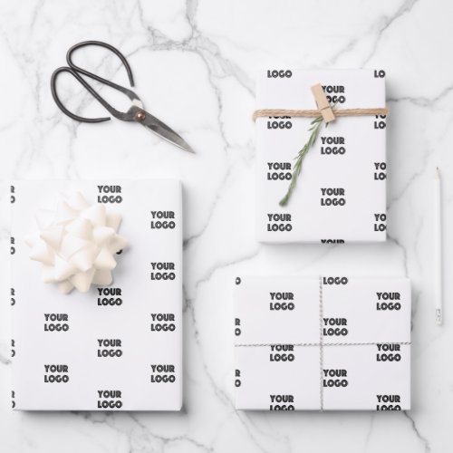 Your Logo  Simple Repeating Logo Replacement Wrapping Paper Sheets