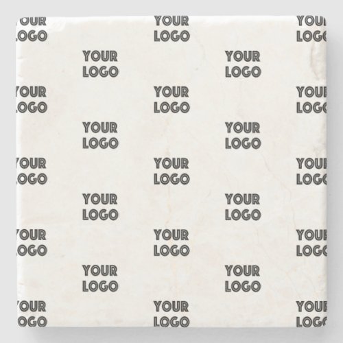 Your Logo Simple Repeating Logo  Stone Coaster