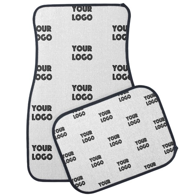 Your Logo Simple Repeating Logo | White Car Floor Mat (Set)