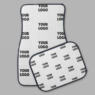 Your Logo Simple Repeating Logo White Car Floor Mat