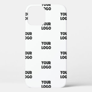 Your Logo Simple Repeating Logo   White iPhone 12 Case