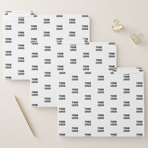Your Logo Simple Repeating Logo  White File Folder