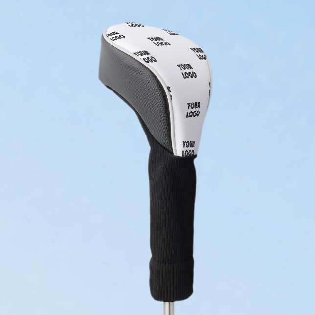 Your Logo Simple Repeating Logo | White Golf Head Cover (Creator Uploaded)