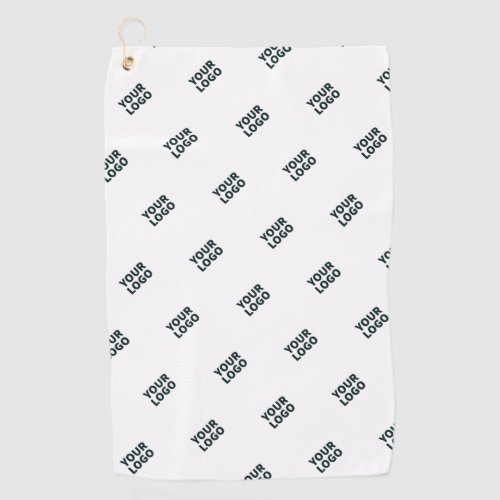 Your Logo Simple Repeating Logo  White Golf Towel