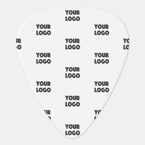 Your Logo Simple Repeating Logo  White Guitar Pick