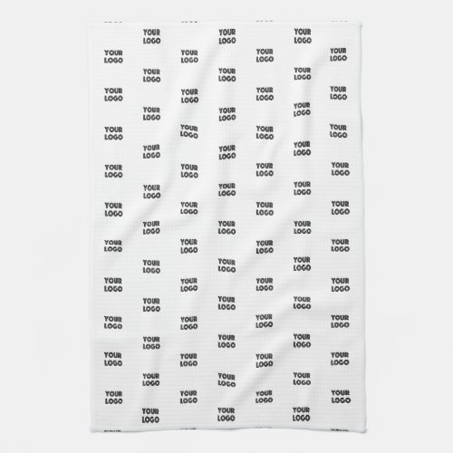 Your Logo Simple Repeating Logo  White Kitchen Towel