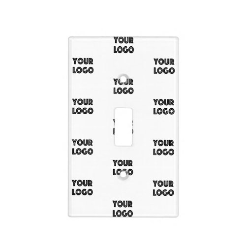 Your Logo Simple Repeating Logo  White Light Switch Cover
