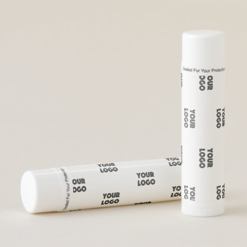 Your Logo Simple Repeating Logo  White Lip Balm