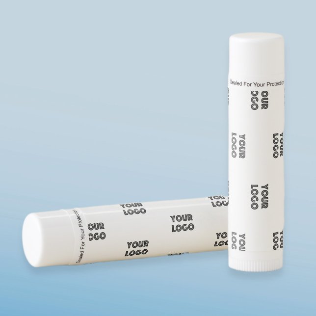 Your Logo Simple Repeating Logo | White Lip Balm (Creator Uploaded)