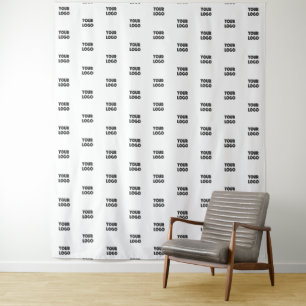 Your Logo Simple Repeating Logo White or diy Tapestry