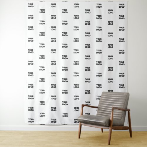 Your Logo Simple Repeating Logo  White or diy Tapestry