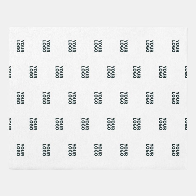 Your Logo Simple Repeating Logo | White Outdoor Rug (Front)