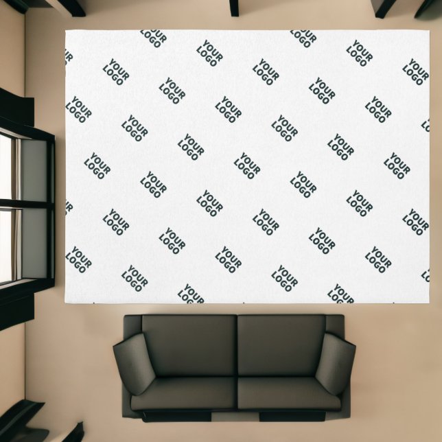 Your Logo Simple Repeating Logo | White Rug (Insitu (Indoor 1))