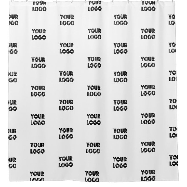 Your Logo Simple Repeating Logo | White Shower Curtain (Front)