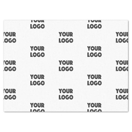 Your Logo Simple Repeating Logo  White Tissue Paper